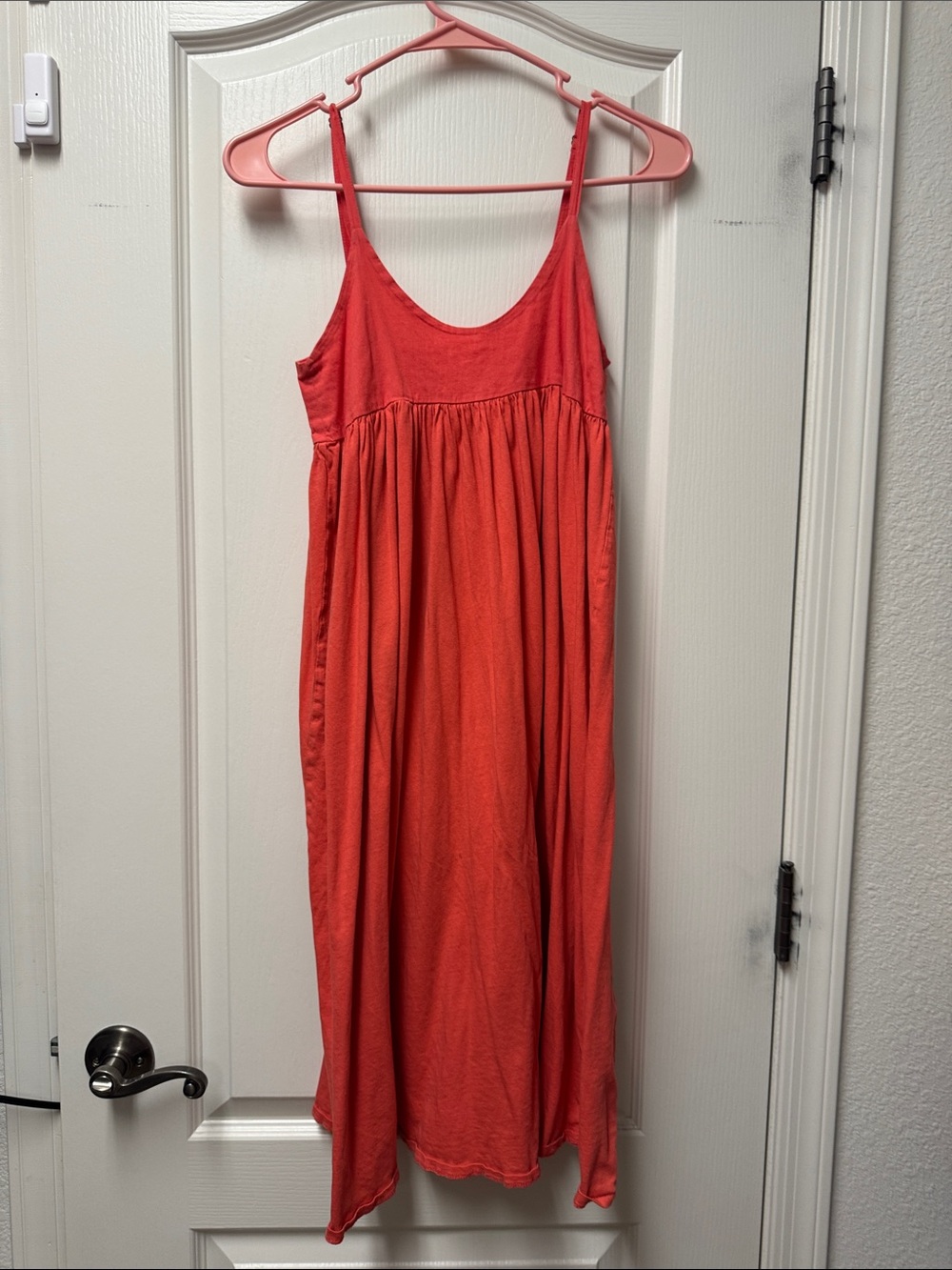 Zara Coral Red Spaghetti Strap Maxi Dress